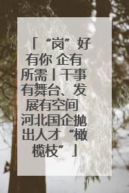 “岗”好有你 企有所需丨干事有舞台、发展有空间 河北国企抛出人才“橄榄枝”